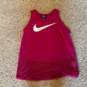 Pink Nike tank top w/ mesh bottom
